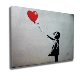 Wallity Cuadro sobre Lienzo Niña con Globo Banksy 70 x 100 cm